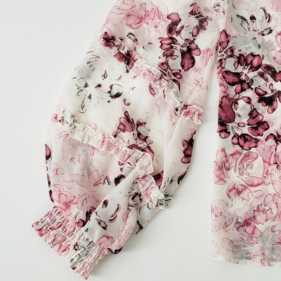 AMERICAN RAG Smocked Tie Front Long Sleeve Top - Picture 3 of 8